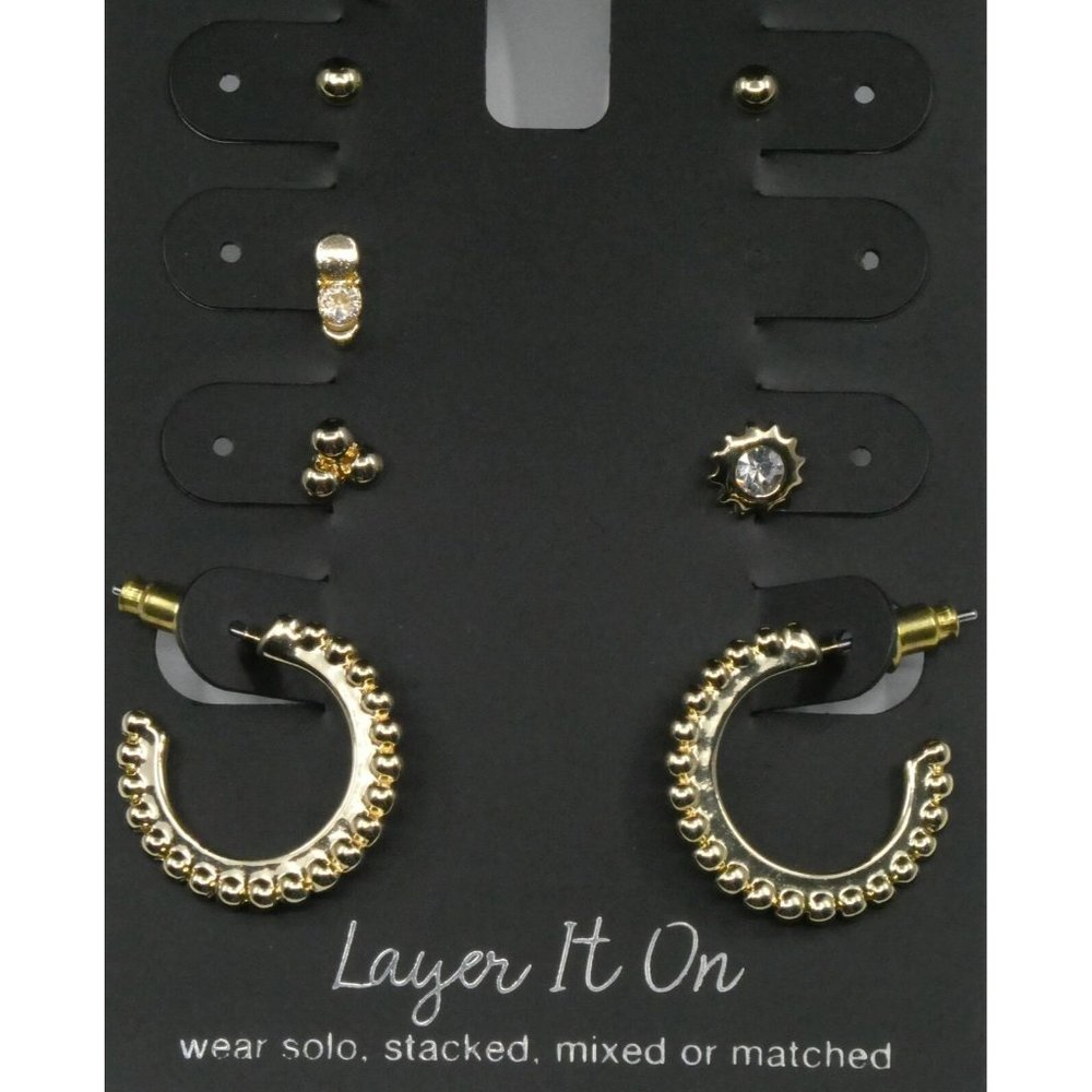 New Inc Gold-Tone 4-Pc. Set Stud Earrings $29.50 - Picture 2 of 4